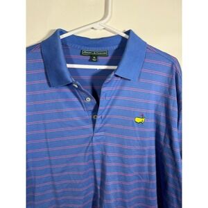 Masters‎ Collection Mens Blue Pink Stripe Polo Shirt Golf Masters Tournament XL